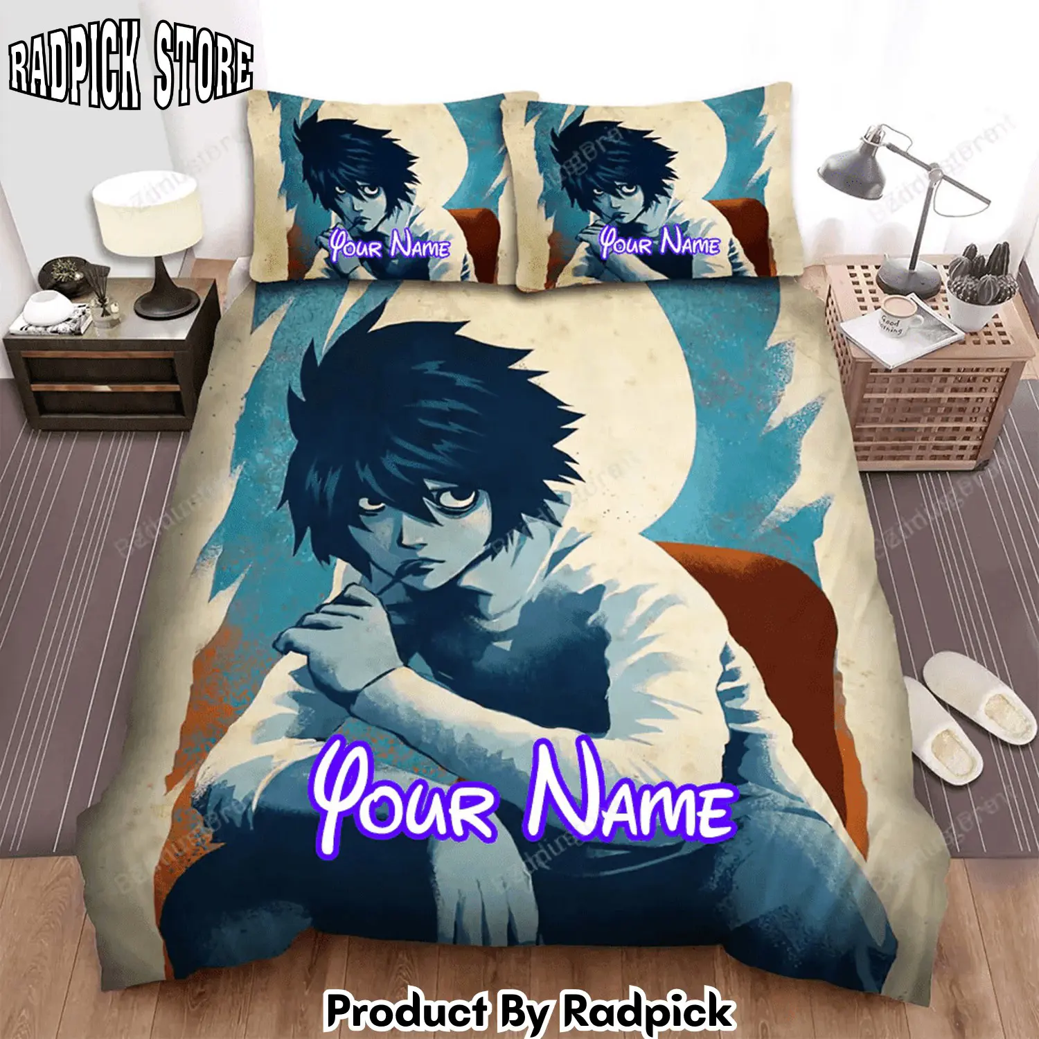 Radpick anime icons master detective bed sheets duvet cover personalized name bedding sets rp3278759